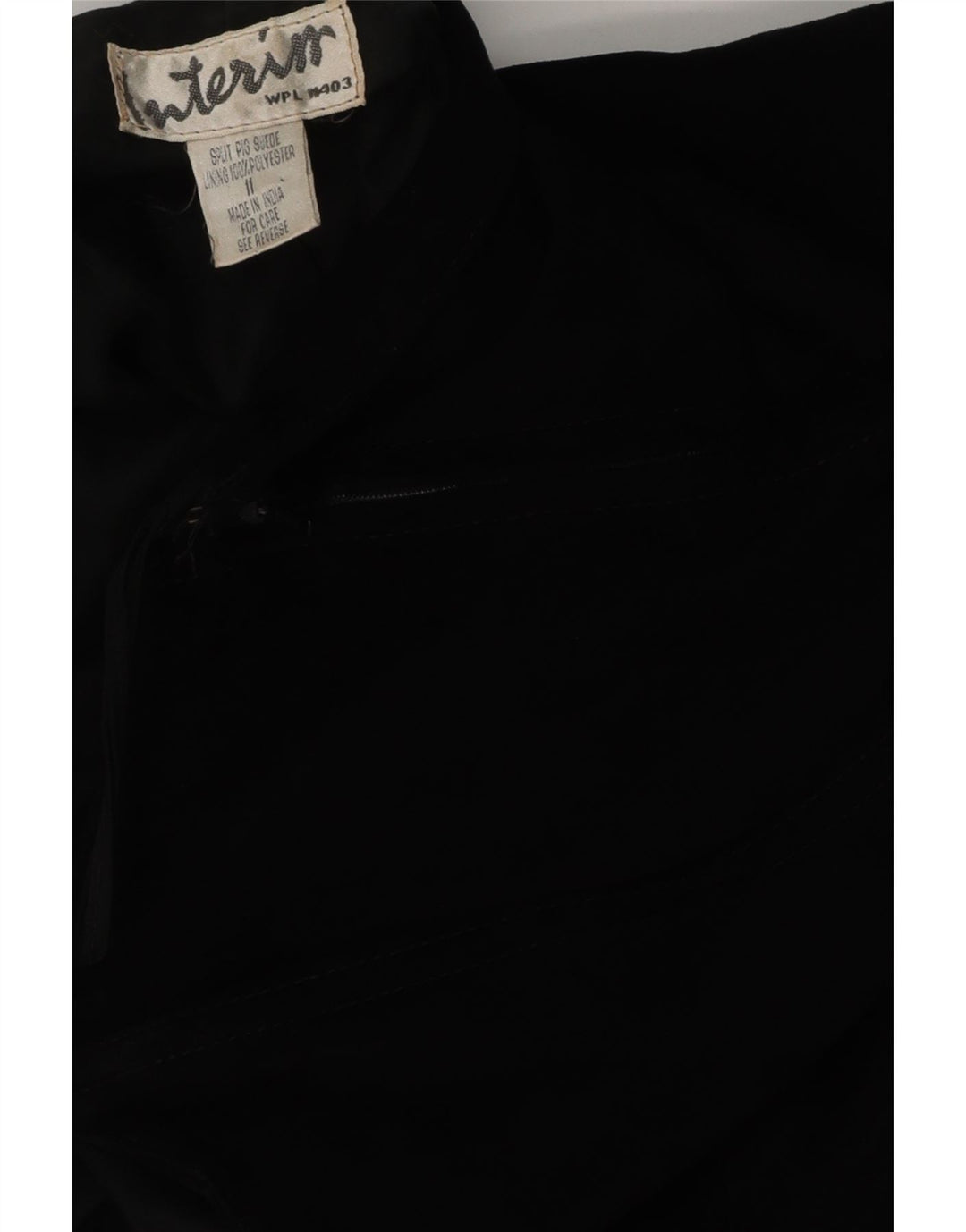 Vintage Womens Suede Strapless Dress US 11 Large Black Leather