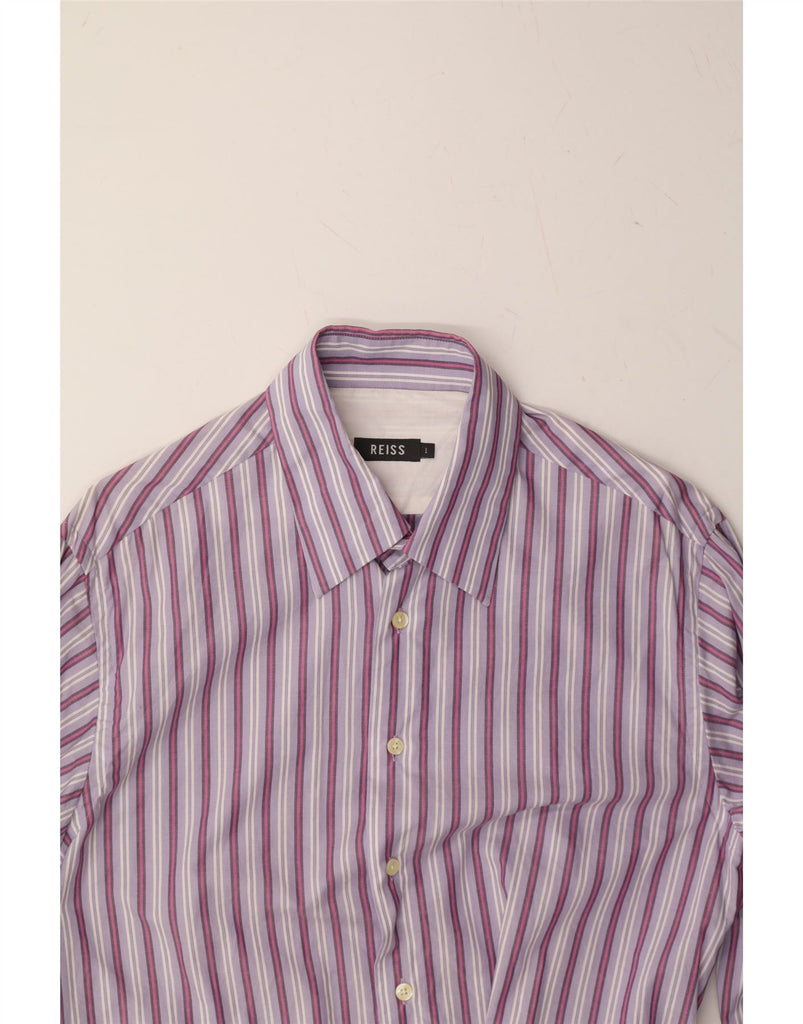 REISS Mens Shirt Large Purple Striped Cotton Vintage Reiss and Second-Hand Reiss from Messina Hembry 
