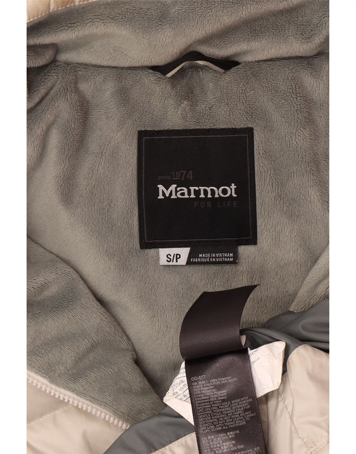 Marmot Womens Hooded Padded Coat UK 10 Small Off White Polyester