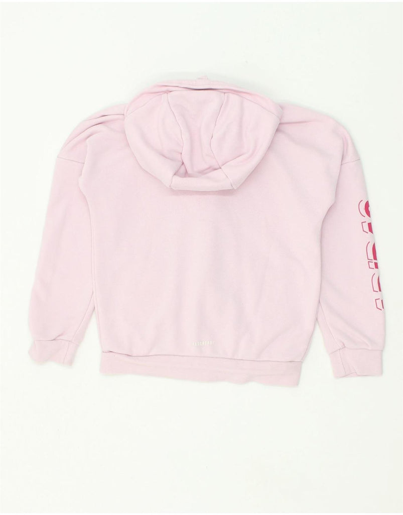 ADIDAS Girls Graphic Zip Hoodie Sweater 7-8 Years Pink Cotton | Vintage Adidas | Thrift | Second-Hand Adidas | Used Clothing | Messina Hembry 