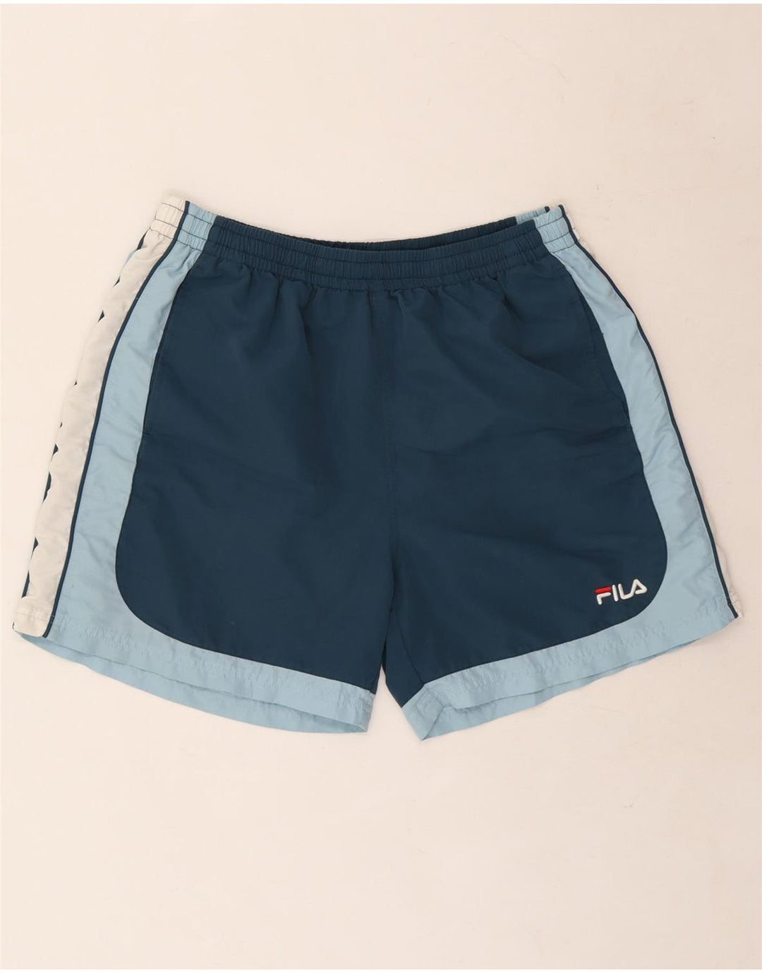 Fila Mens Graphic Sport Shorts XL Navy Blue Colourblock Polyester