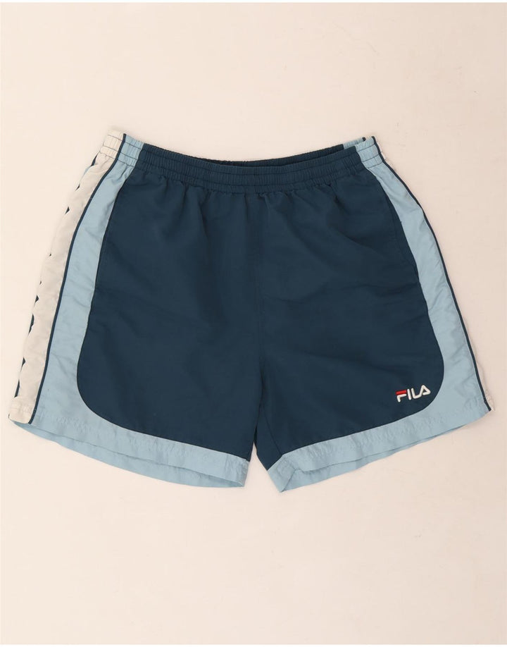 Fila Mens Graphic Sport Shorts XL Navy Blue Colourblock Polyester