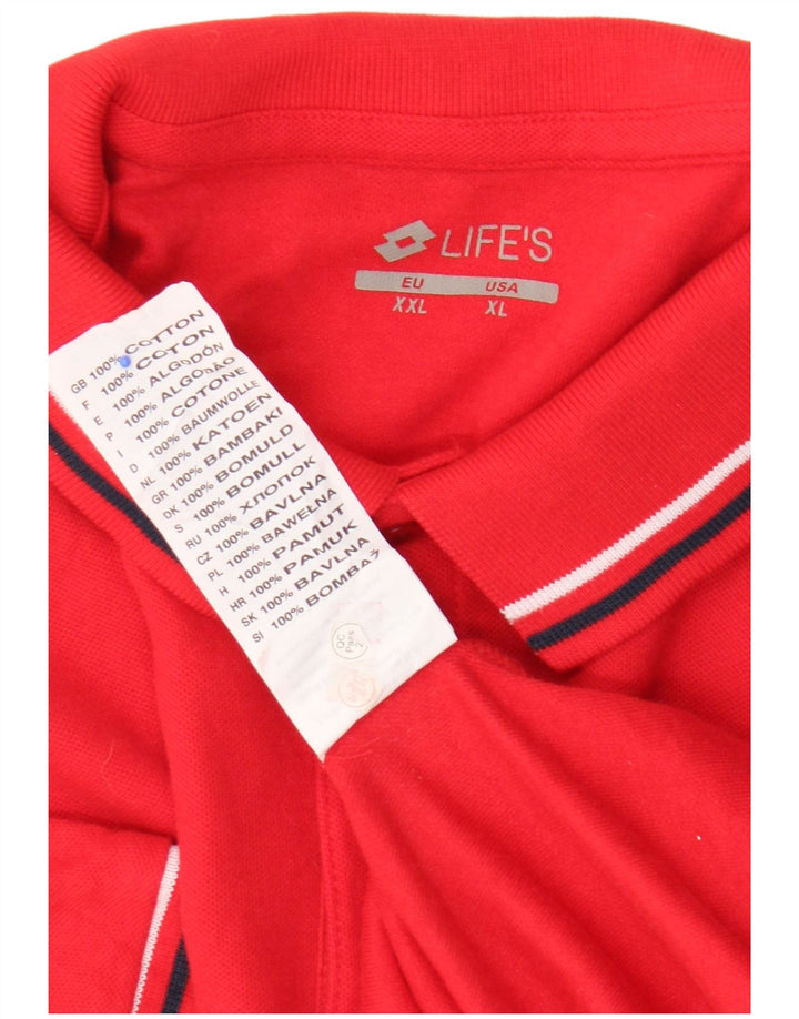 Lotto Mens Polo Shirt 2XL Red Cotton