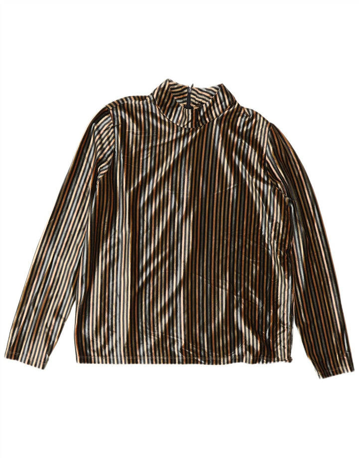 Zara Womens Velvet Blouse Top UK 14 Medium Multicoloured Striped