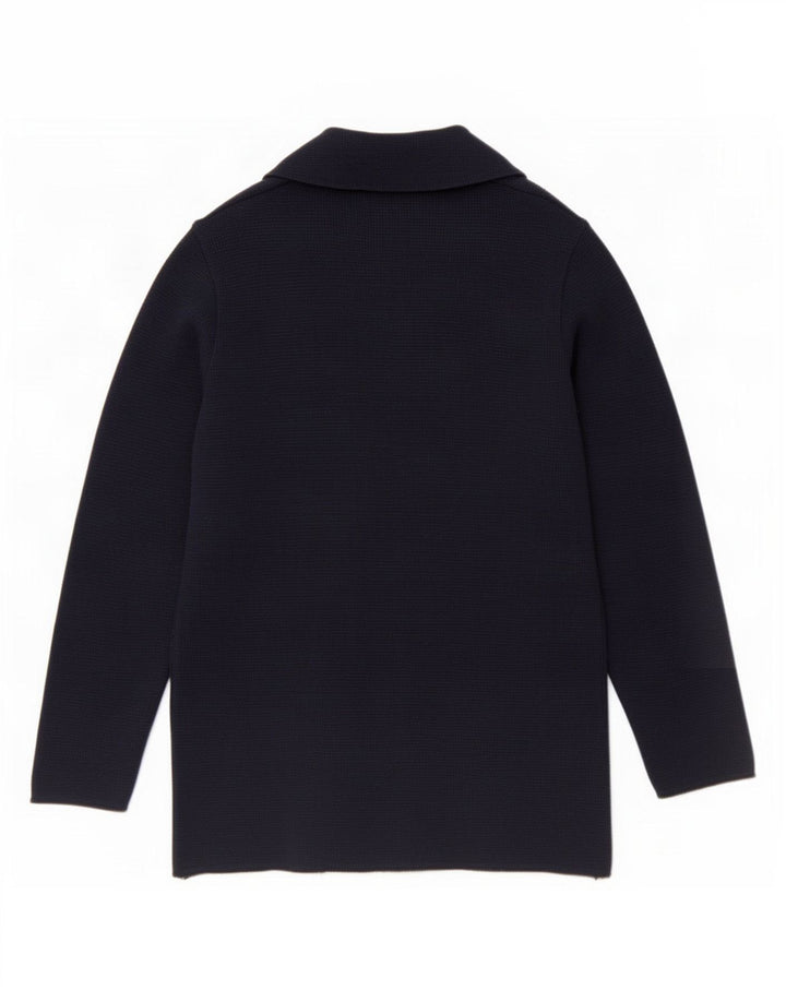Carrera Mens Double Breasted Cardigan Sweater Medium Navy Blue Virgin Wool