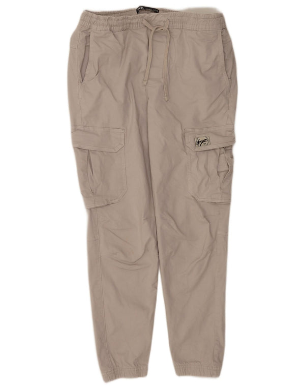 Zara Mens Joggers Cargo Trousers Medium W31 L28 Grey Cotton