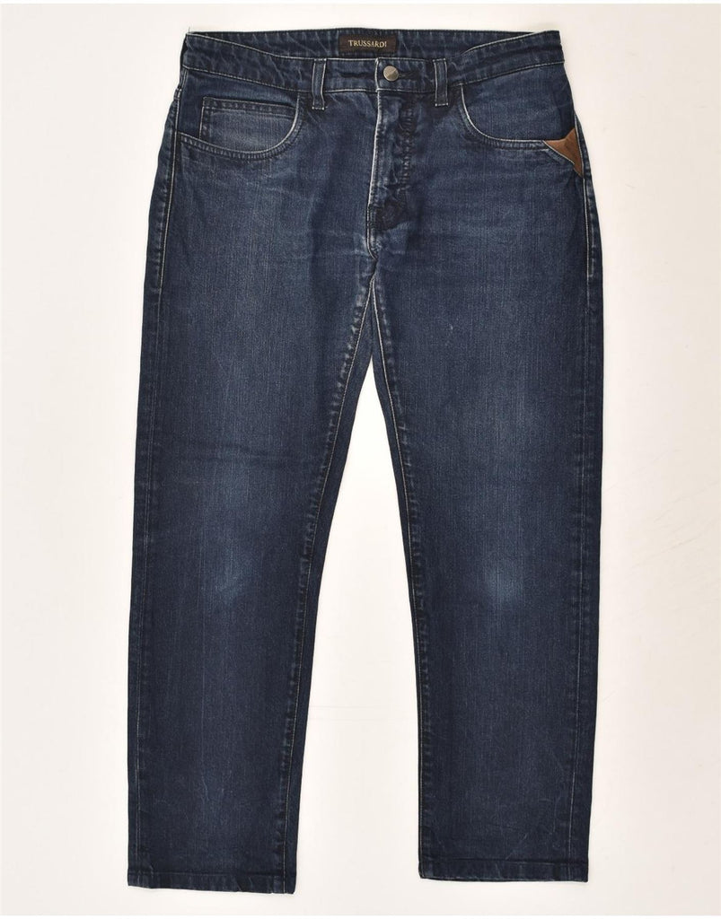 TRUSSARDI Womens Straight Jeans W30 L27 Navy Blue | Vintage Trussardi | Thrift | Second-Hand Trussardi | Used Clothing | Messina Hembry 