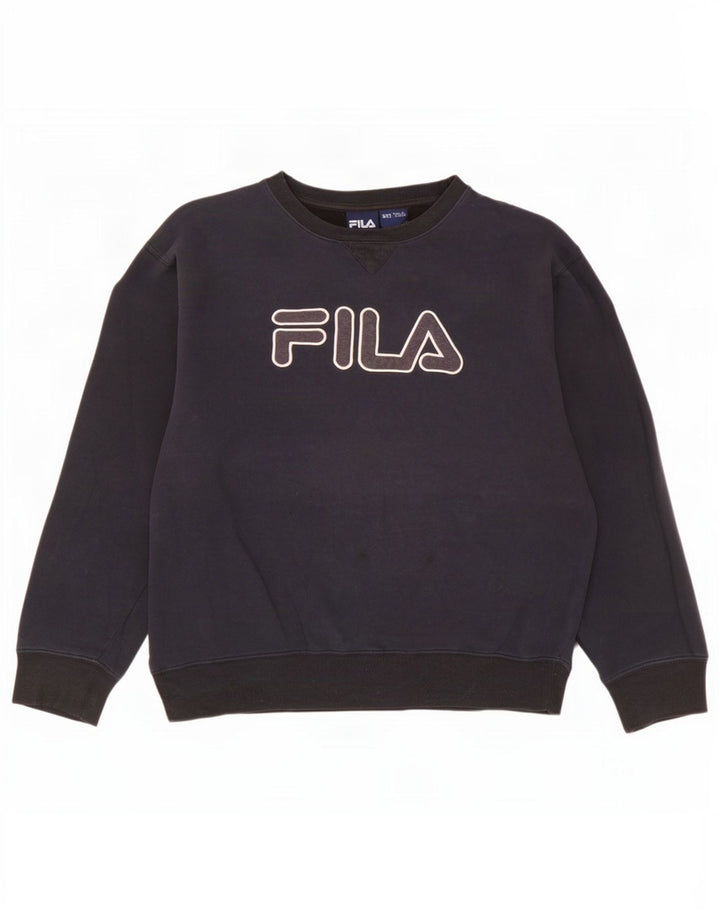 Fila Mens Graphic Sweatshirt Jumper 2XL Navy Blue Cotton