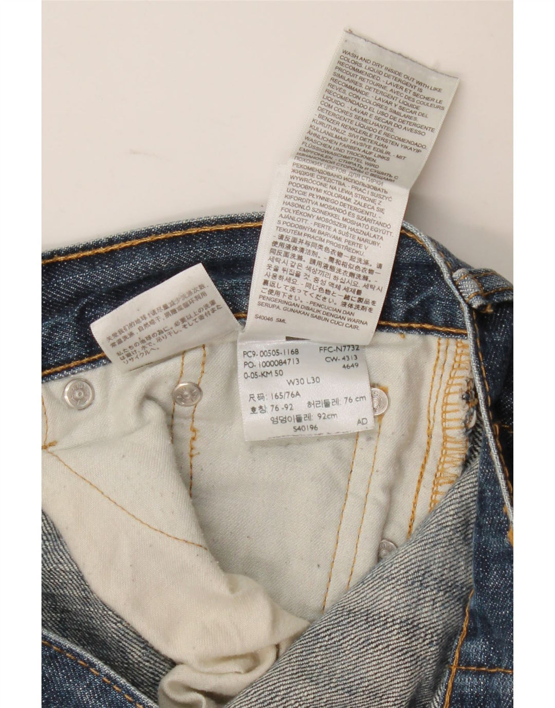 Levi's Womens Straight Jeans W30 L30 Navy Blue Cotton