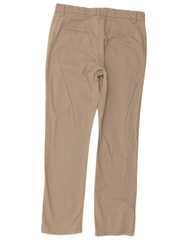 Izod Boys Husky Straight Chino Trousers 15-16 Years W30 L28 Beige Cotton
