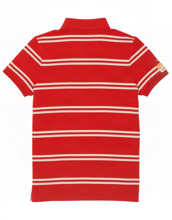 Superdry Mens Graphic Polo Shirt Medium Red Striped Cotton