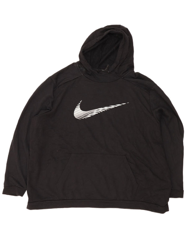 Nike Mens Dri Fit Graphic Standard Fit Hoodie Jumper 4XL Black Polyester
