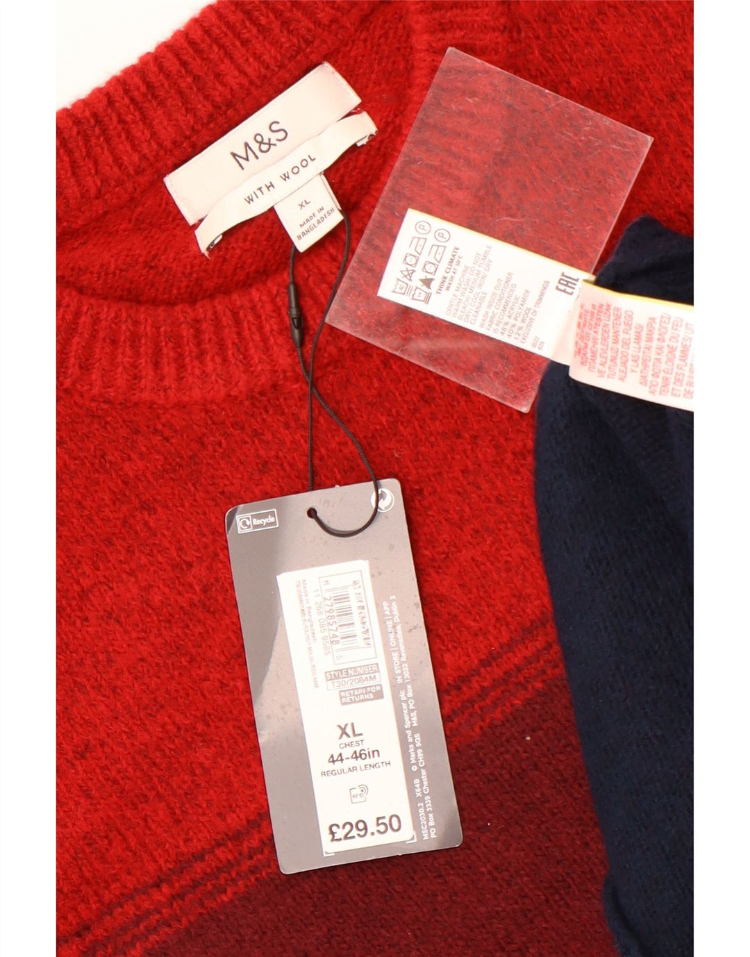 Marks & Spencer Mens Crew Neck Jumper Sweater XL Multicoloured Striped