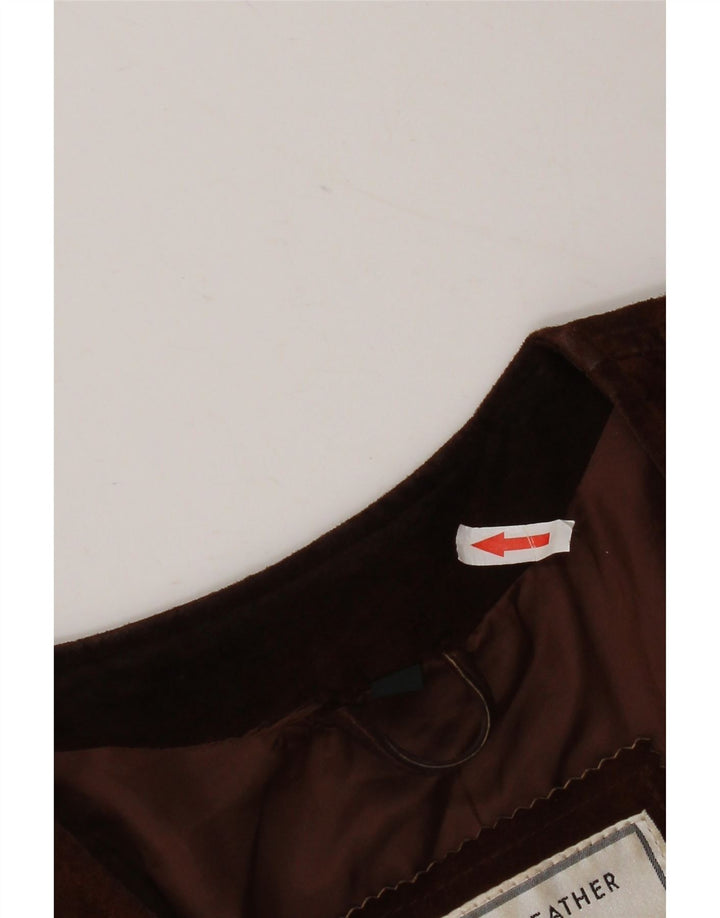 Vintage Womens Suede Jacket EU 38 Medium Brown Leather