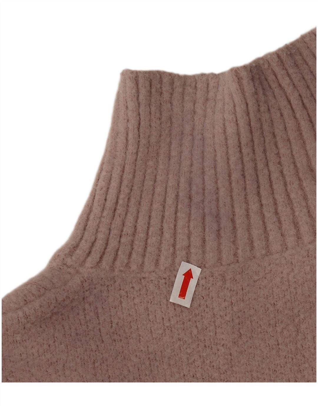 Zara Womens Crop Turtle Neck Jumper Sweater UK 10 Small Pink Nylon