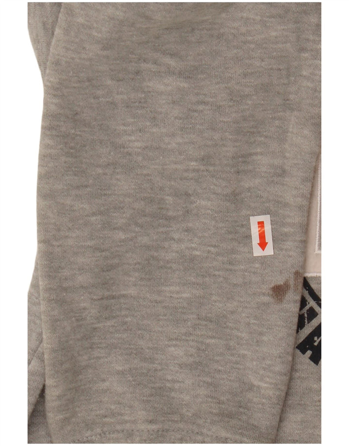 ADIDAS Girls Graphic Sweatshirt Jumper 11-12 Years Grey Flecked Cotton