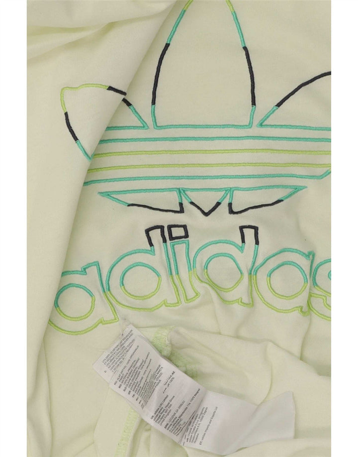 Adidas Mens Graphic T-Shirt Top Medium Yellow Cotton