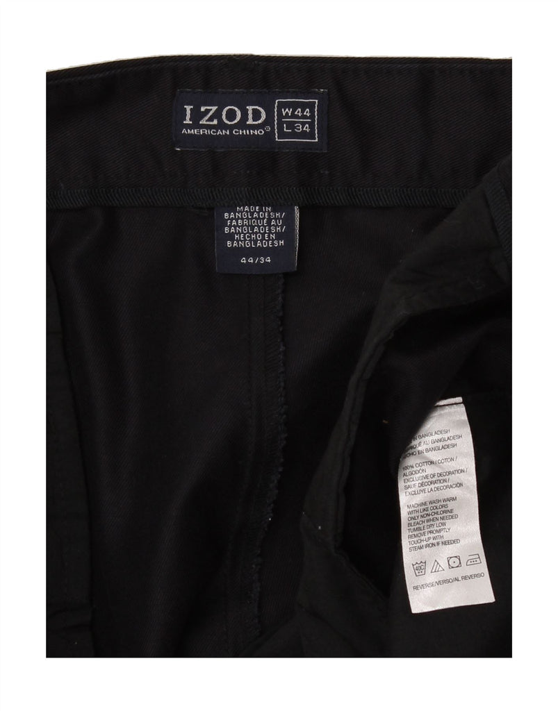 IZOD Mens Straight Chino Trousers W44 L34 Black Cotton Vintage Izod and Second-Hand Izod from Messina Hembry 