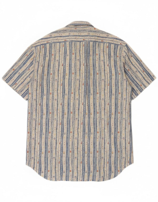 Calvin Klein Mens Short Sleeve Shirt Medium White Striped Cotton