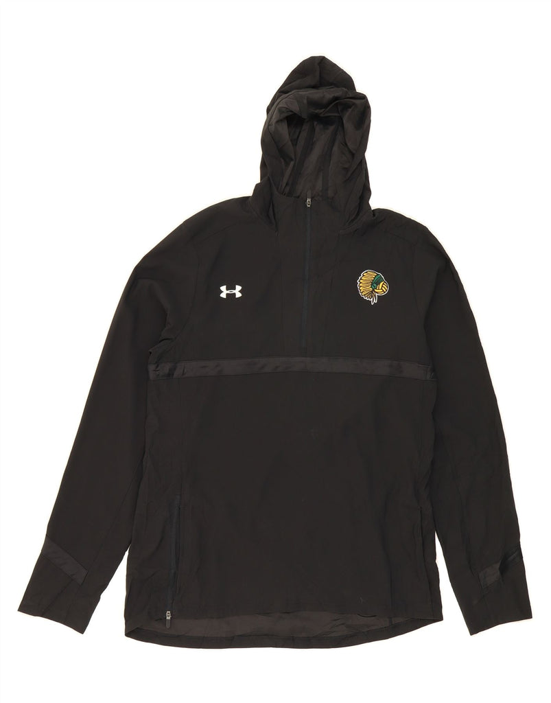 UNDER ARMOUR Mens Hooded Zip Neck Pullover Tracksuit Top Medium Black Vintage Under Armour and Second-Hand Under Armour from Messina Hembry 