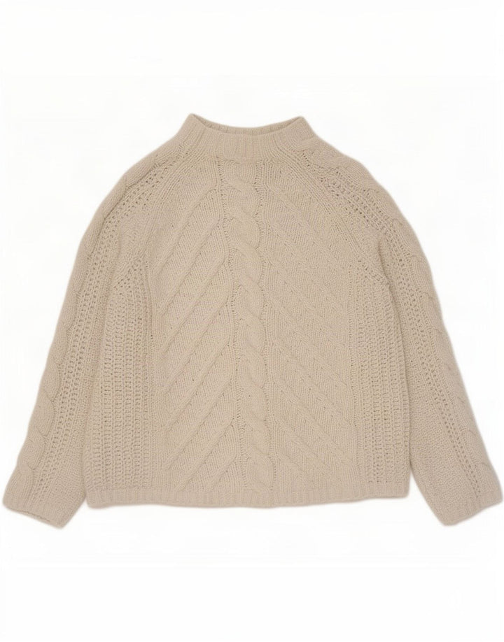 Marks & Spencer Womens Turtle Neck Jumper Sweater UK 14 Medium Beige