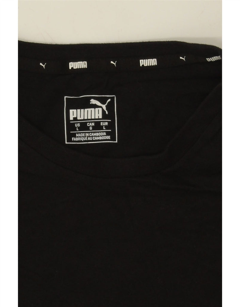 PUMA Mens Graphic T-Shirt Top Large Black Cotton Vintage Puma and Second-Hand Puma from Messina Hembry 