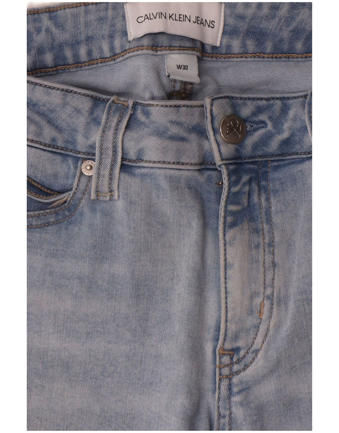 Calvin Klein Womens Slim Jeans W30 L27 Blue Cotton