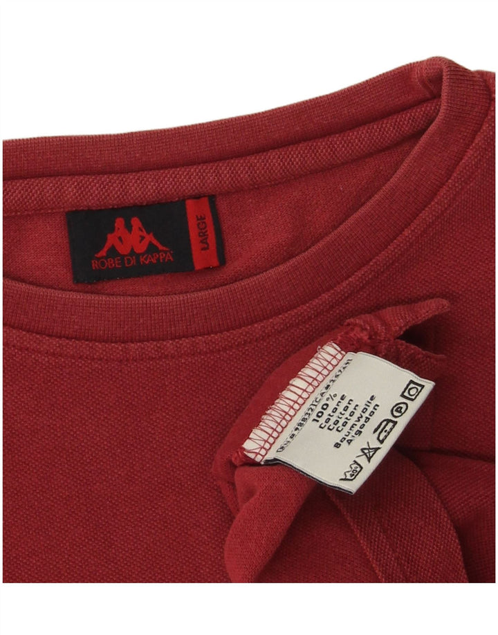 KAPPA Mens T-Shirt Top Large Red Cotton