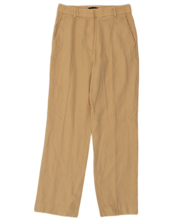 MASSIMO DUTTI Womens Straight Chino Trousers EU 36 XS W26 L26 Beige Wool