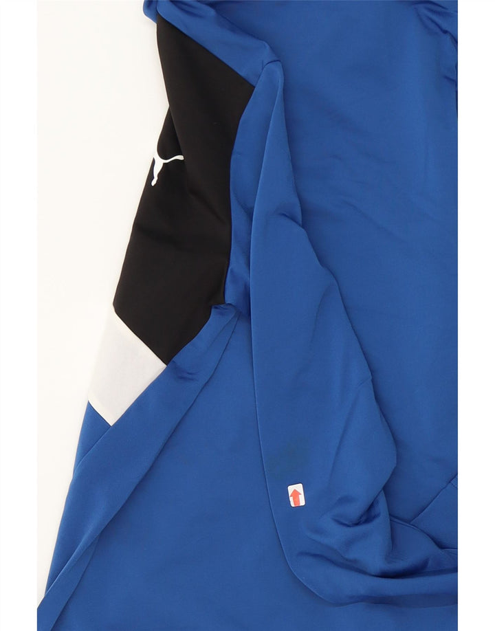 PUMA Boys Tracksuit Top Jacket 15-16 Years  Blue Colourblock Polyester Vintage Puma and Second-Hand Puma from Messina Hembry 