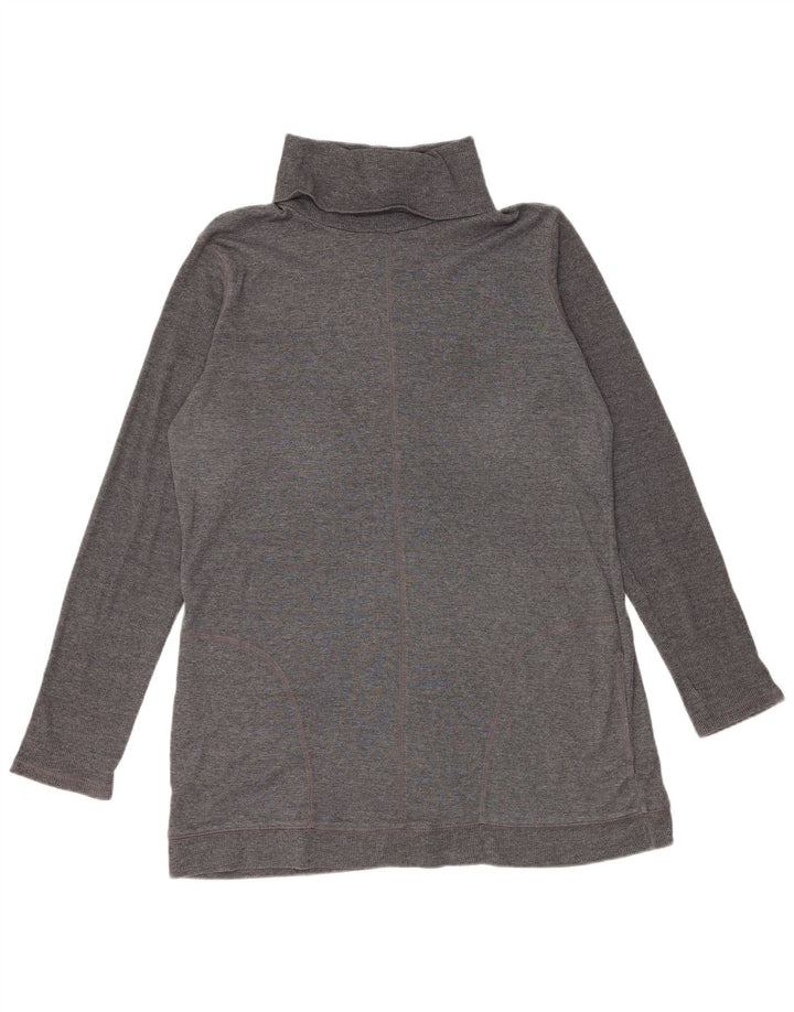 Marks & Spencer Womens Roll Neck Top Long Sleeve UK 16 Large Grey Polyester