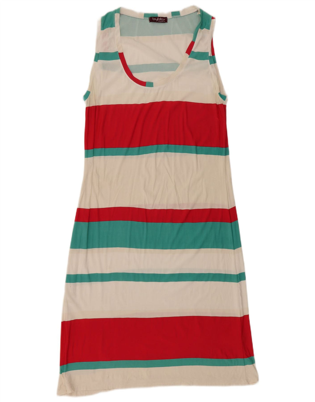 Byblos Womens Sleeveless Basic Dress UK 10 Small Multicoloured Striped