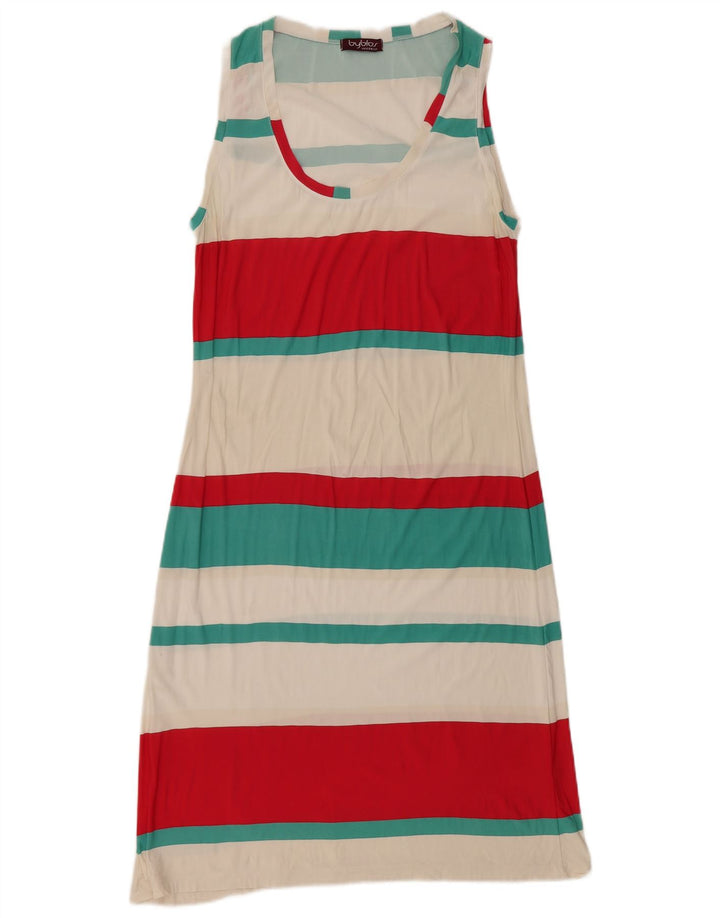 Byblos Womens Sleeveless Basic Dress UK 10 Small Multicoloured Striped