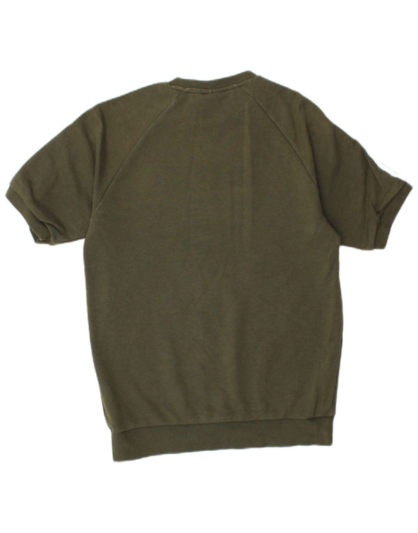ADIDAS Mens T-Shirt Top Small Khaki Cotton