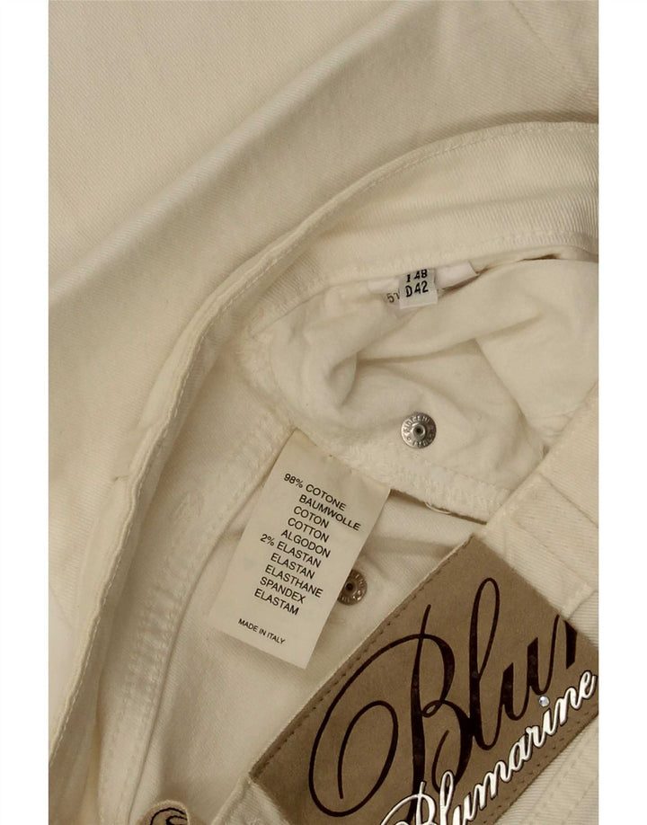 Blumarine Womens Slim Bootcut Jeans W30 L35 White Cotton