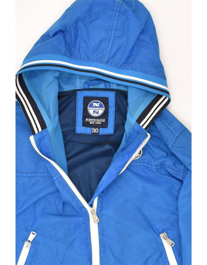 NORTH SAILS Boys Hooded Rain Jacket 9-10 Years Blue Polyamide | Vintage North Sails | Thrift | Second-Hand North Sails | Used Clothing | Messina Hembry 