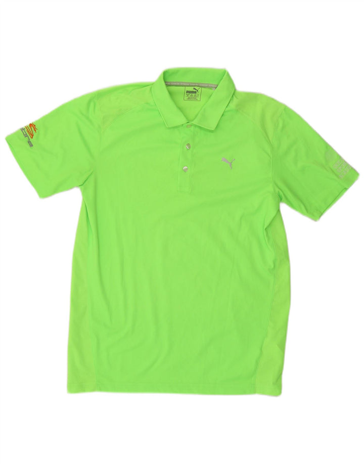 PUMA Mens Polo Shirt Medium Green Polyester