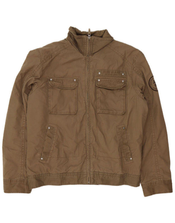 Esprit Mens Utility Jacket UK 40 Large Brown Cotton