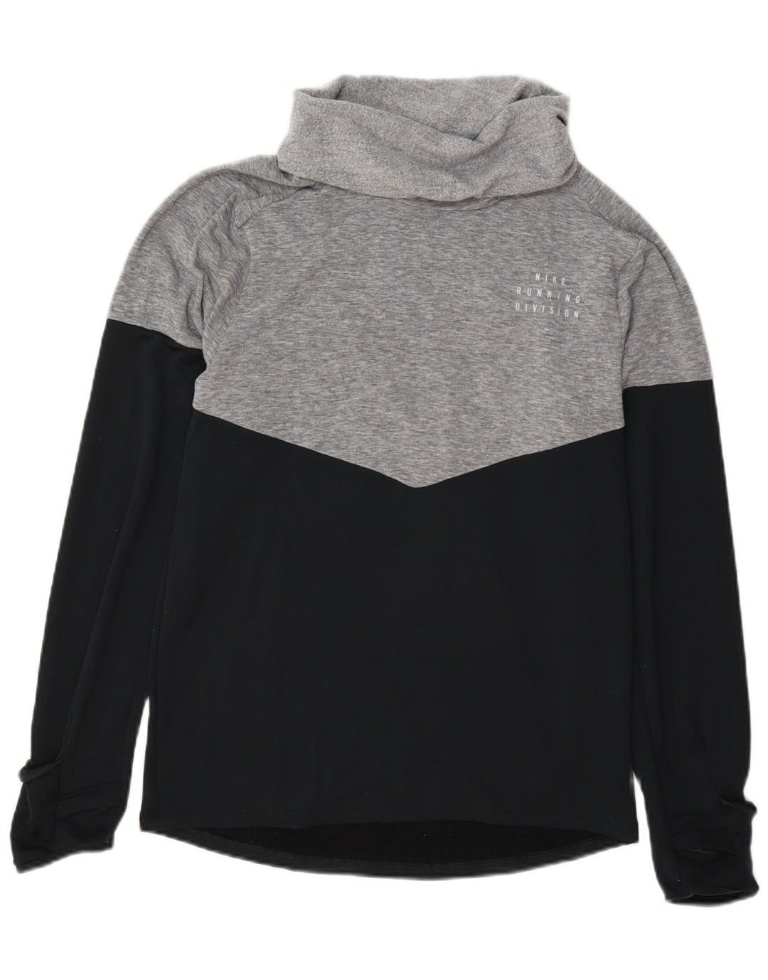 Nike Womens Therma-Fit Roll Neck Sweatshirt Jumper Small Grey Colourblock