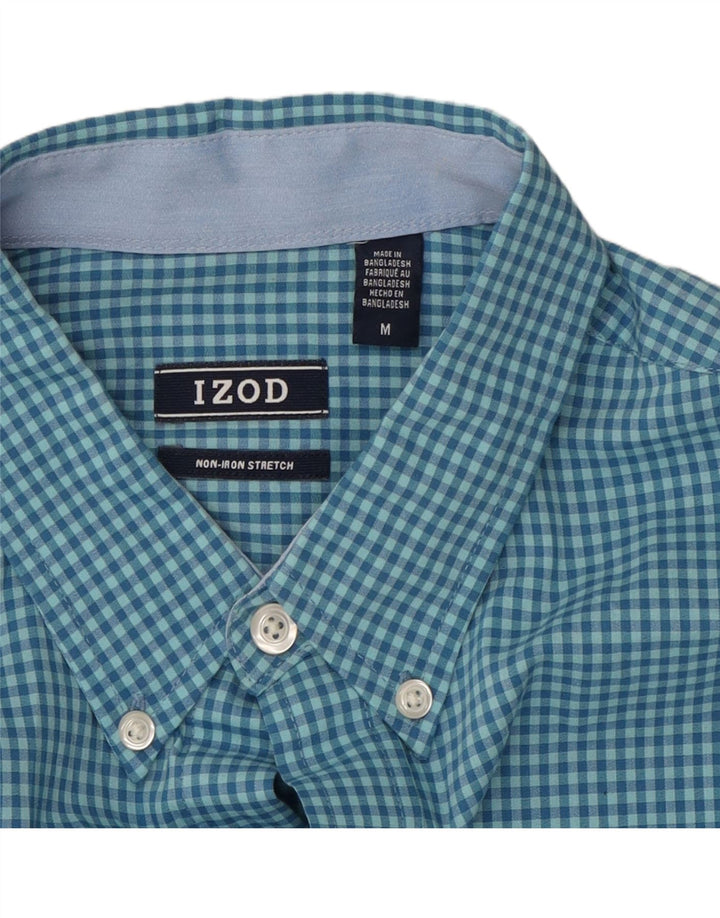 IZOD Mens Shirt Medium Blue Gingham Vintage Izod and Second-Hand Izod from Messina Hembry 