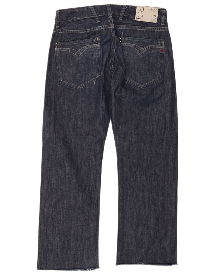 Replay Mens Straight Jeans W34 L28 Navy Blue