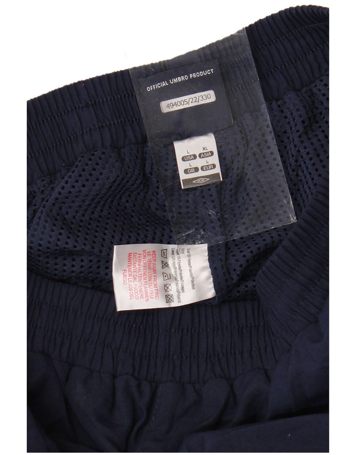 UMBRO Mens Graphic Tracksuit Trousers Joggers Large Navy Blue Polyester