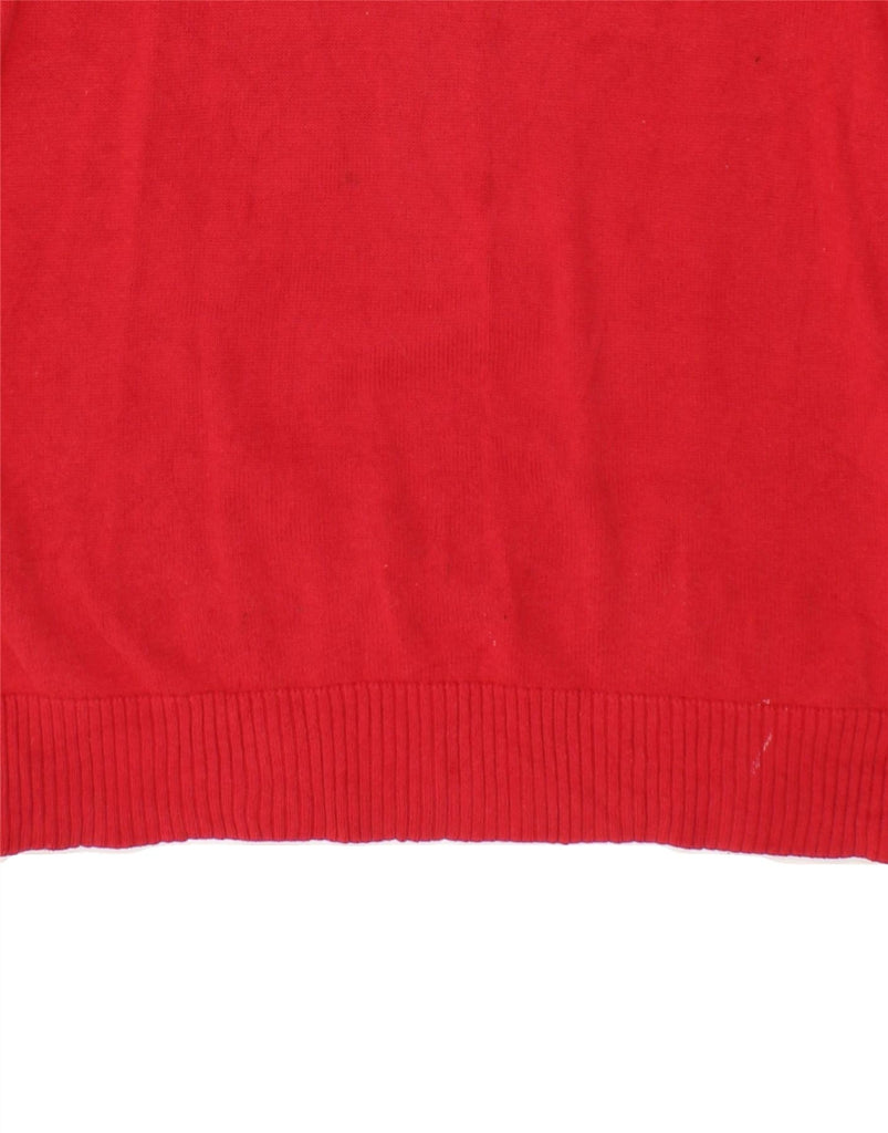 TOMMY HILFIGER Mens Crew Neck Jumper Sweater Large Red Cotton | Vintage Tommy Hilfiger | Thrift | Second-Hand Tommy Hilfiger | Used Clothing | Messina Hembry 