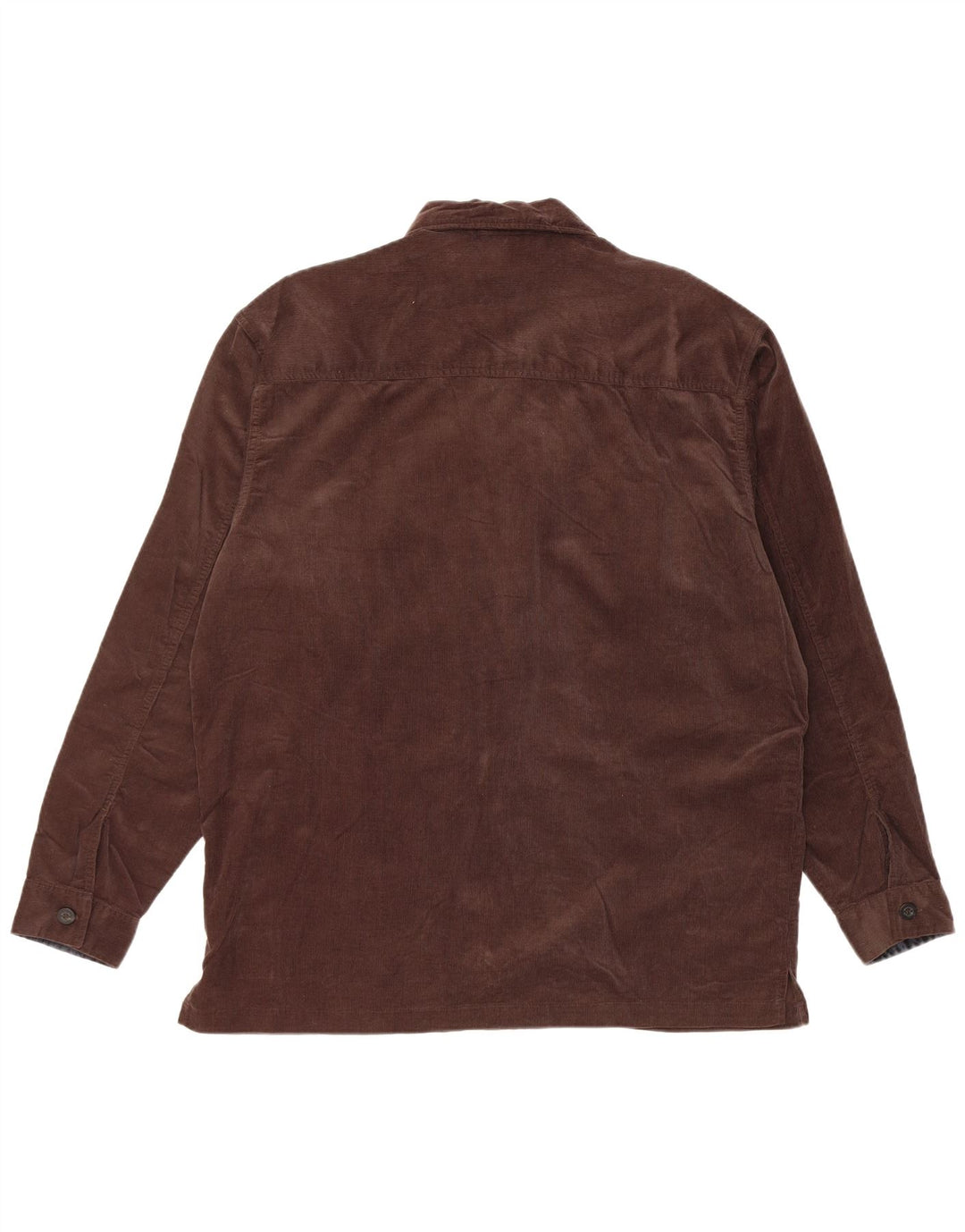 MUSTANG Mens Corduroy Shirt Large Brown Cotton