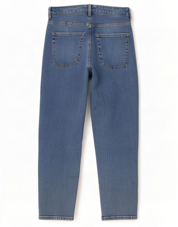 Marks & Spencer Womens Mom Cropped Jeans UK 14 Large W32 L24 Blue Cotton