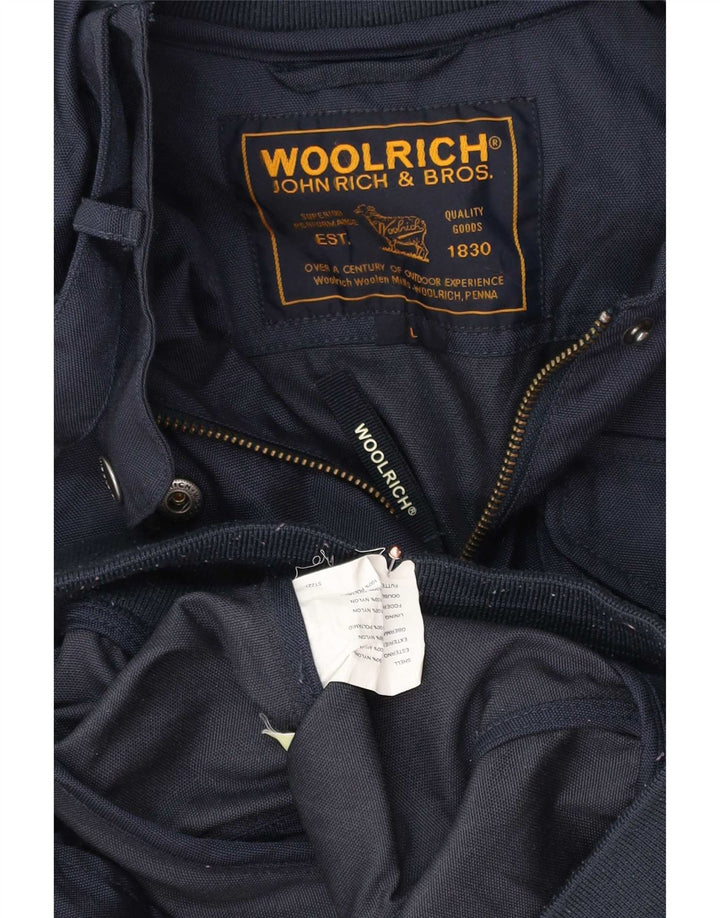 Woolrich Womens Rain Jacket UK 12 Large Navy Blue Nylon