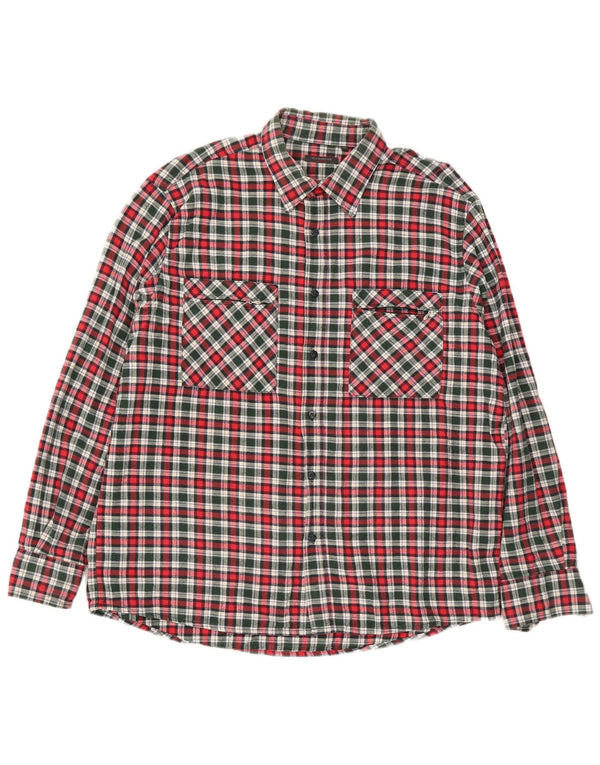 Sea Barrier Mens Flannel Shirt XL Green Check Cotton