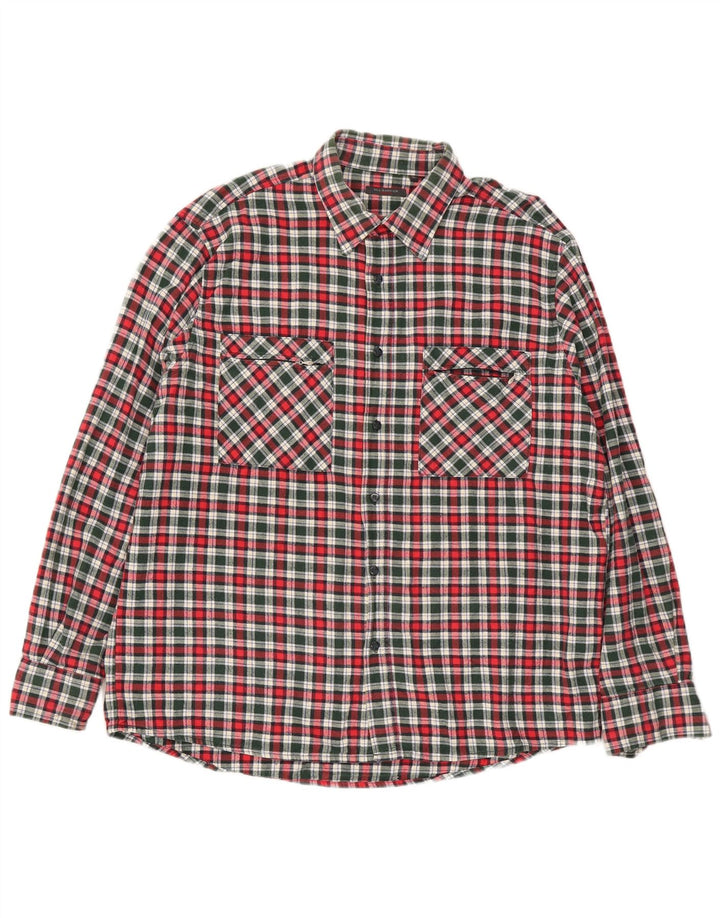 Sea Barrier Mens Flannel Shirt XL Green Check Cotton