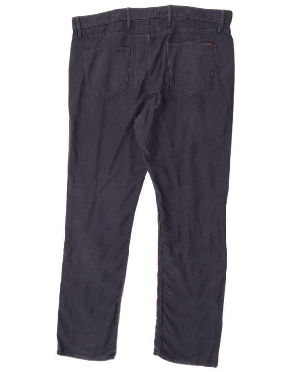 Marks & Spencer Mens Regular Fit Casual Trousers W40 L33 Navy Blue Cotton