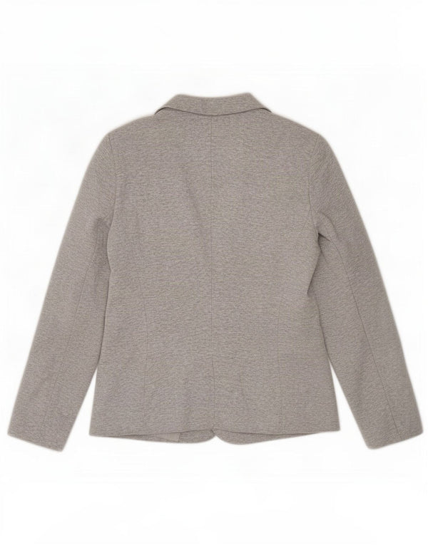 Zara Womens 1 Button Blazer Jacket UK 14 Large Grey Viscose